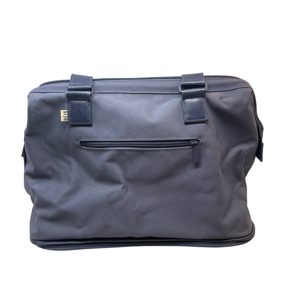 BEIS Weekender Bag Womens Large Navy Blue Excellent Travel Tote Shoe Compartment